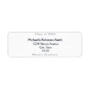 Search for black graduation return address labels Elegant typography
