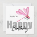 Search for dragonfly birthday cards Pink