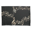 Search for musical notes pillowcases Black
