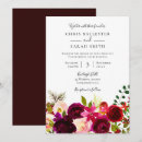 Search for burgundy flower wedding invitations Watercolor