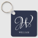 Search for navy square key rings Initial