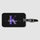 Search for purple luggage tags Script typography