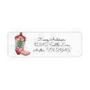 Search for cowboy boot return address labels Pink