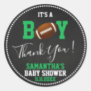 Search for football baby shower stickers Thank you