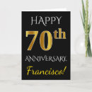 Search for 70th anniversary cards Faux gold