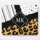 Search for polka dot monogram mousepads Black and white