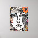 Search for abstract woman face canvas prints Colourful