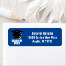 Search for blue graduation return address labels Modern