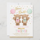 Search for twin bears invitations Teddy bear twins
