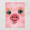 Search for pink pig birthday cards Piggy