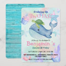 Search for blue whale birthday invitations Ocean