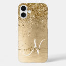 Search for golden monograms iphone cases Golden glitter sparkle