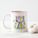 Search for cat and flowers mugs Cute