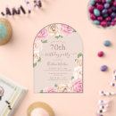 Search for modern floral 70th birthday invitations Stylish