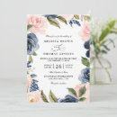 Search for navy blue and blush pink wedding invitations Rustic