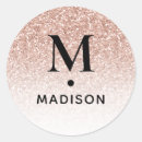 Search for glitter monogram stickers Rose gold