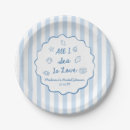 Search for seashell paper plates Blue white stripes