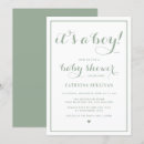 Search for green baby boy shower invitations It's a boy