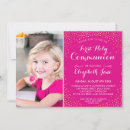 Search for pink and gold first communion invitations For kids