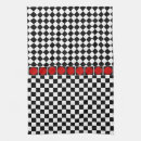 Search for black and white checkered tea towels Chequerboard pattern