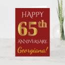 Search for 65th wedding anniversary cards Faux gold