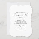 Search for minimalist sweet 16 invitations Black and white