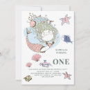 Search for mermaid 1st birthday invitations Cute