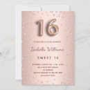 Search for diamond sweet 16 invitations Rose gold