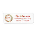 Search for holly berry return address labels Wreath