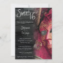 Search for pink masquerade party invitations Sixteen