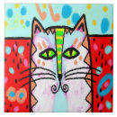 Search for abstract cat art tiles Colourful
