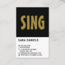 Search for vocalist business cards Singer