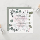 Search for summer square wedding invitations Eucalyptus