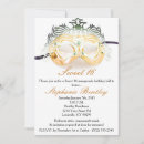 Search for black and gold masquerade party invitations Ball