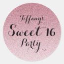 Search for faux pink glitter stickers Sweet sixteen