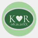 Search for monogram oval wedding stickers Initials