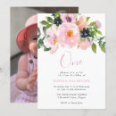 Search for flower 1st birthday invitations Watercolor