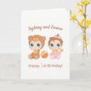 Search for twins 1st birthday cards Baby