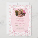 Search for bow birthday invitations Baby girl