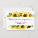 Search for sunflower wedding thank you cards Floral flowers