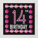 Search for girls pink 14th birthday invitations Pretty