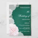 Search for emerald green and blush pink wedding invitations Floral