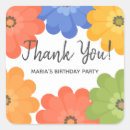 Search for blue flower thank you stickers Colourful