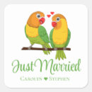 Search for love bird wedding stickers Lovebirds