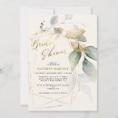Search for eucalyptus geometric bridal shower invitations Gold