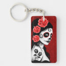 Search for day of the dead key rings Roses