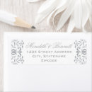Search for silver damask wedding return address labels Bride