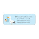 Search for new baby boy return address labels Stork