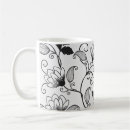 Search for floral ceramic mugs Black and white