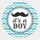 Search for moustache baby shower stickers Little man